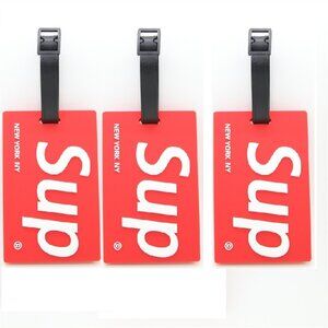 Bundle 3 Red Luggage Tags 4" Silicone